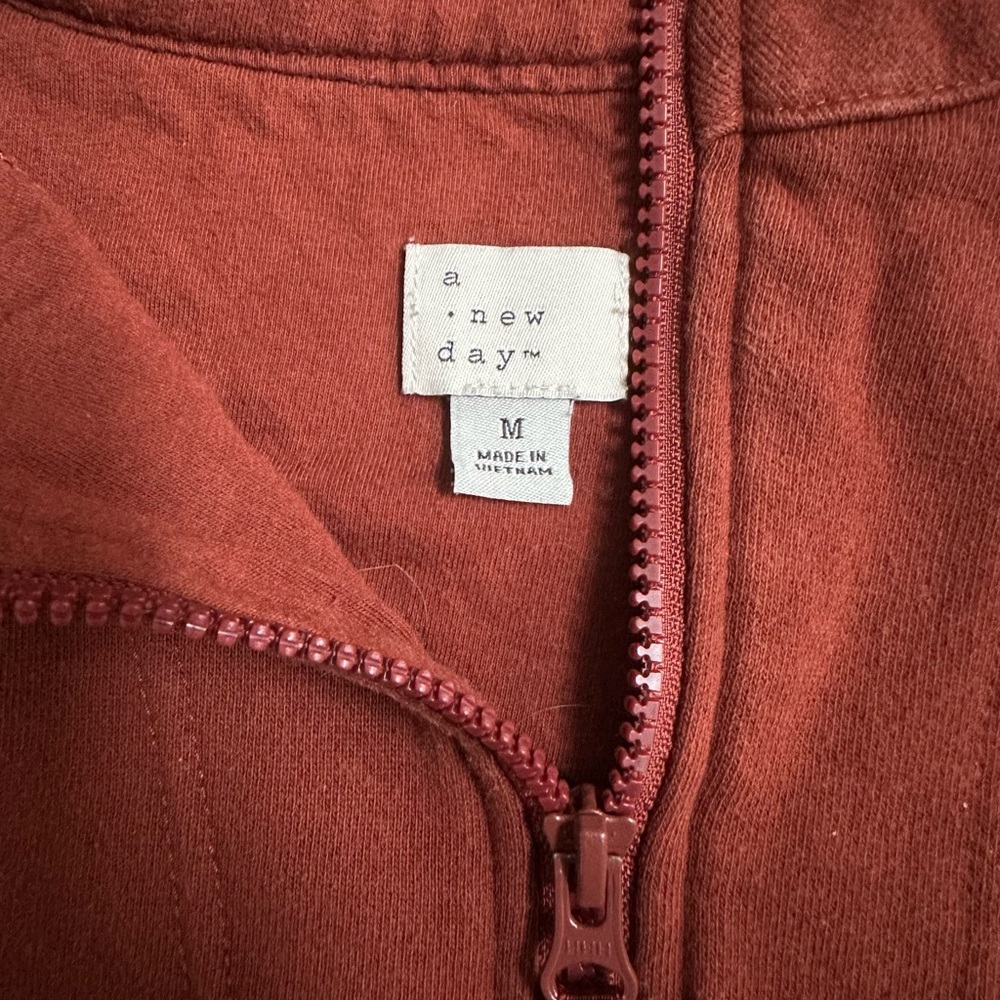 Women’s Rust Half-Zip Sweater - Picture 3 of 3